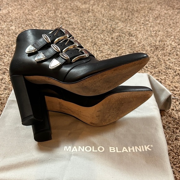 Manolo Blahnik EU 38. EUC 
Black ankle silver buckle boot - Picture 6 of 6